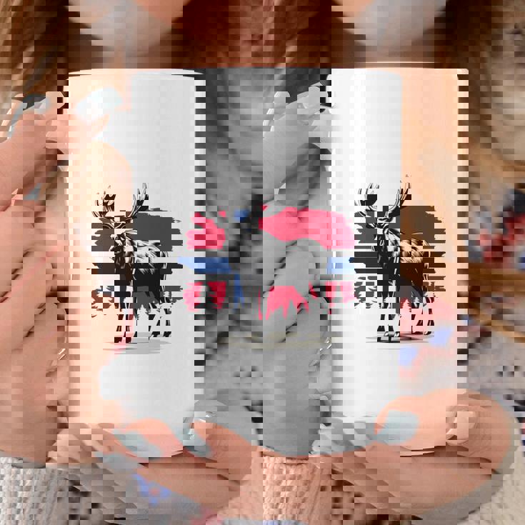 ノルウェー デザイン ヘラジカ ノルウェー国旗 自然 服装 北欧 長袖tシャツ コーヒーマグ 面白い贈り物