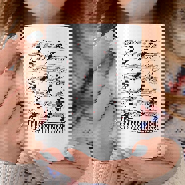 ノーティーキャット 音符付き 音楽 楽譜 おもしろ猫 ギフト コーヒーマグ 面白い贈り物