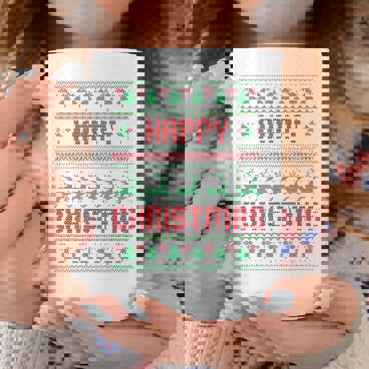 ハッピークリスマス、アグリークリスマス コーヒーマグ 面白い贈り物