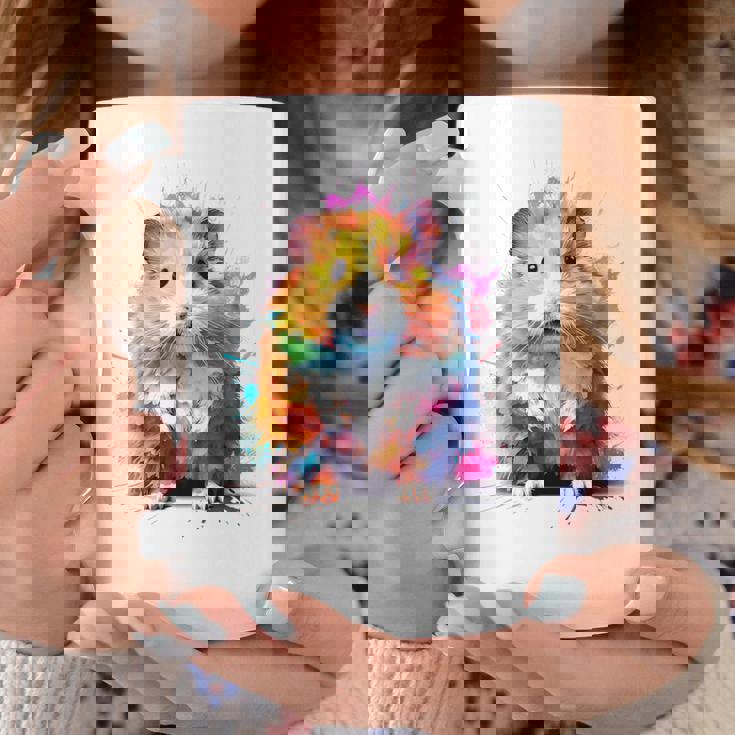 ハムスター 動物 カラフル モチーフ 抽象 アート 絵画 ハムスター コーヒーマグ 面白い贈り物