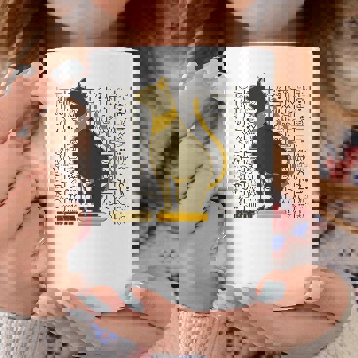 バステット 古代エジプトの猫 神 ヒエログリフ グラフィックアート愛好家 コーヒーマグ 面白い贈り物