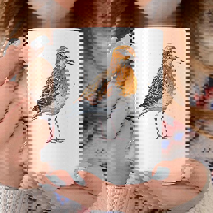 バフブレストのサンドパイパー幾何学模様のパッテンアート、かわいい鳥好き。 コーヒーマグ 面白い贈り物