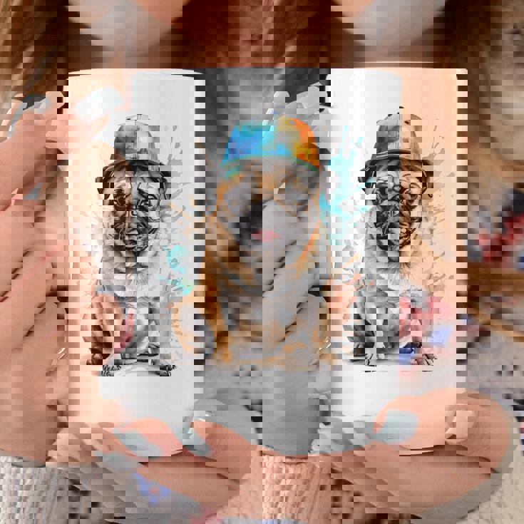 パグ、スナップバック キャップ、犬、カラフル、面白い、動物プリント コーヒーマグ 面白い贈り物