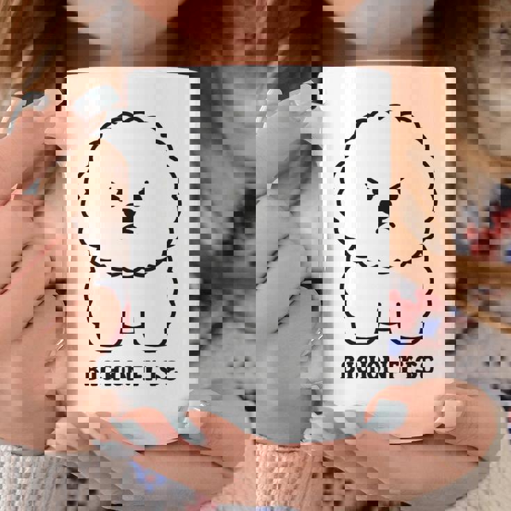 ビションフリーゼ 犬 怒る かわいい おもしろ イラスト シンプル 簡単 Bichon Frise 長袖tシャツ コーヒーマグ 面白い贈り物