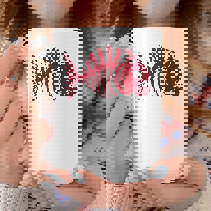 ピラニアスケルトン。魚の頭蓋骨と骨の様式化されたデザイン。 コーヒーマグ 面白い贈り物