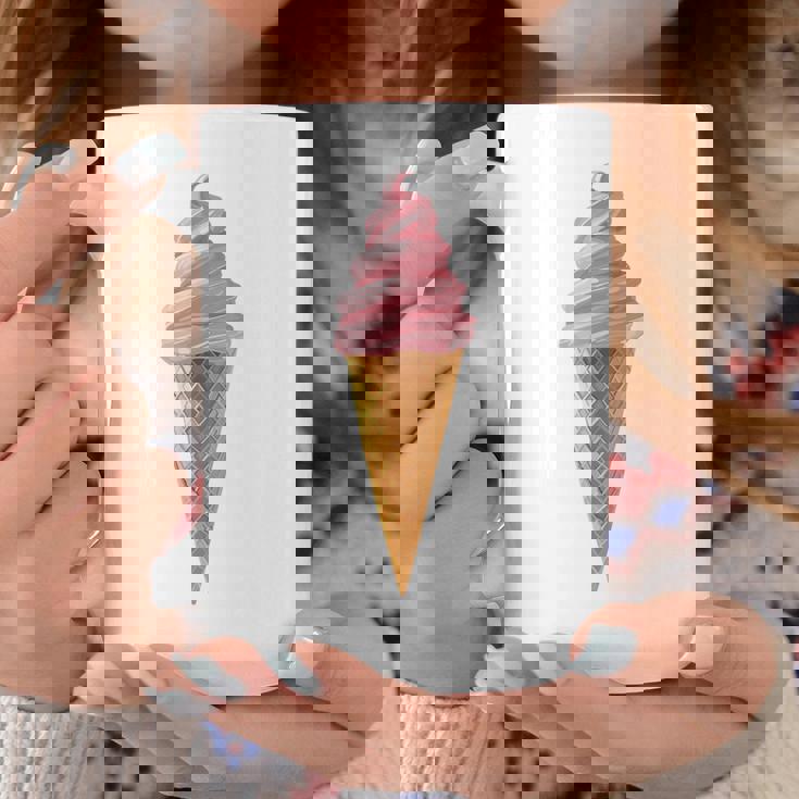 ピンク ソフトサーブ ストロベリー アイスクリーム コーン コーヒーマグ 面白い贈り物