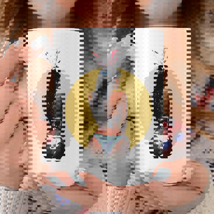 ピンナップ セクシー ブラウンスキン イースターバニー ガールズ ヴィンテージ メンズ レディース 長袖tシャツ コーヒーマグ 面白い贈り物