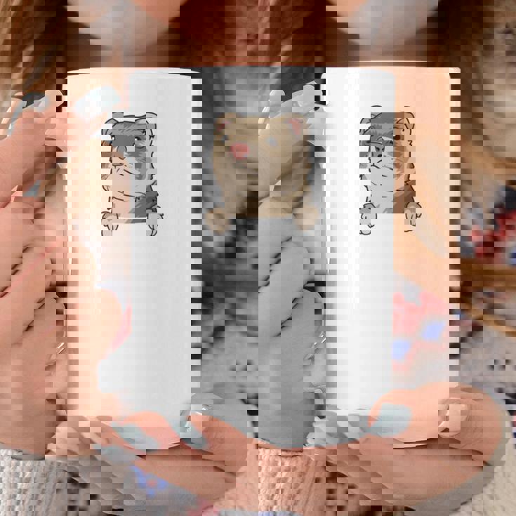 フェレット・イン・ア・ポケット ペット ファニー フェレット 長袖tシャツ コーヒーマグ 面白い贈り物