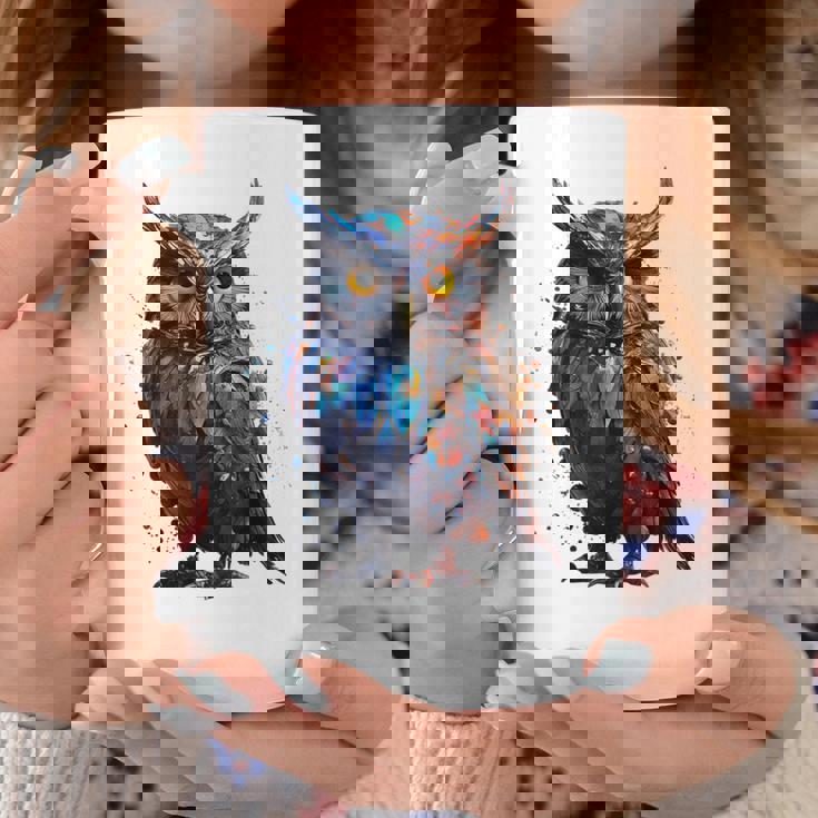 フクロウ アートワーク 動物 フクロウ コーヒーマグ 面白い贈り物