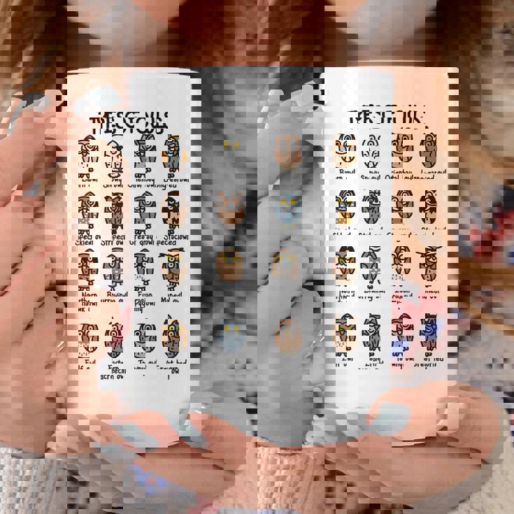 フクロウのコレクションタイプ かわいいフクロウ愛好家向け コーヒーマグ 面白い贈り物