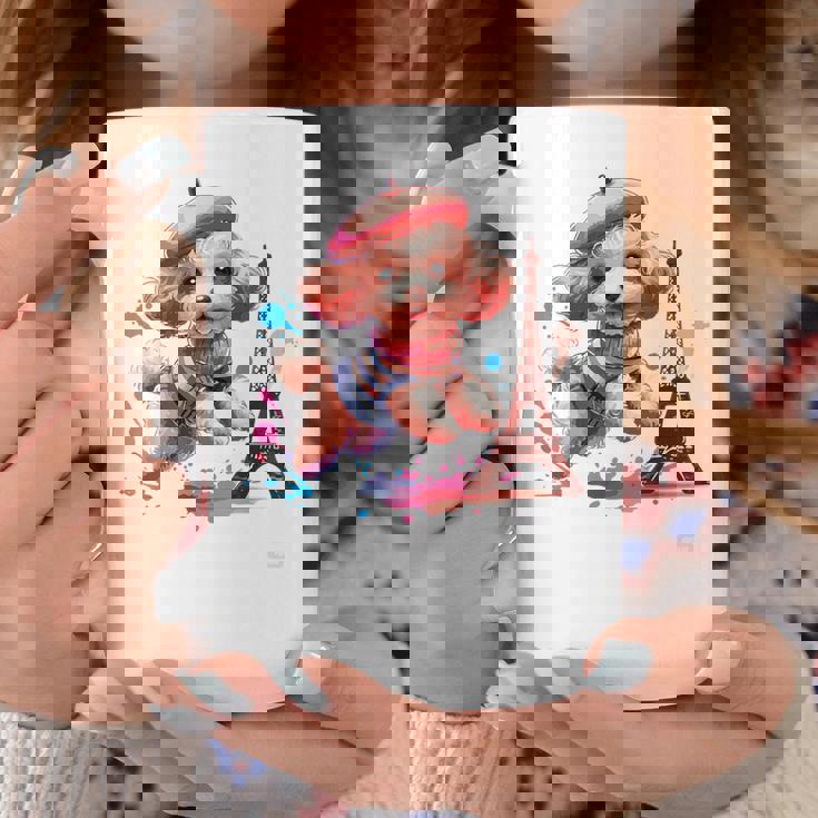 フランス パリ エッフェル塔 ファッション トイ プードル パリ 子犬 コーヒーマグ 面白い贈り物