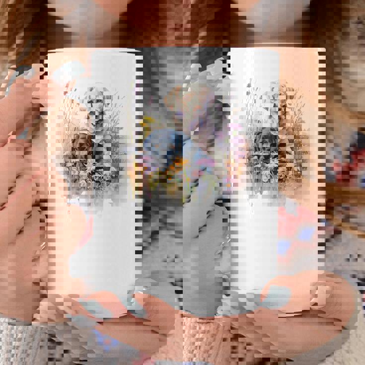 フローラルワイルドフラワー 犬 ラブラドールレトリバー コーヒーマグ 面白い贈り物