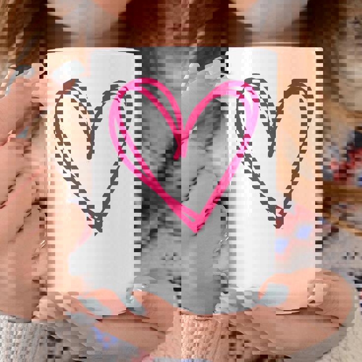 ホットピンクハート コーヒーマグ 面白い贈り物