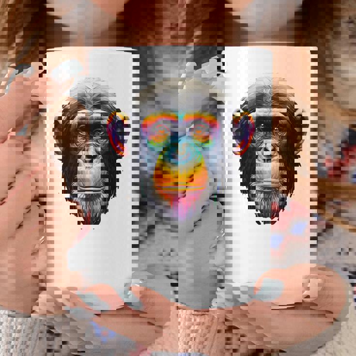 マルチカラー アート カラフル チンパンジー コーヒーマグ 面白い贈り物