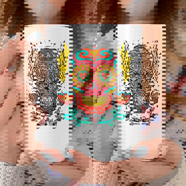 メキシカンホリデー カーニバル マスク カラフル スカル コーヒーマグ 面白い贈り物