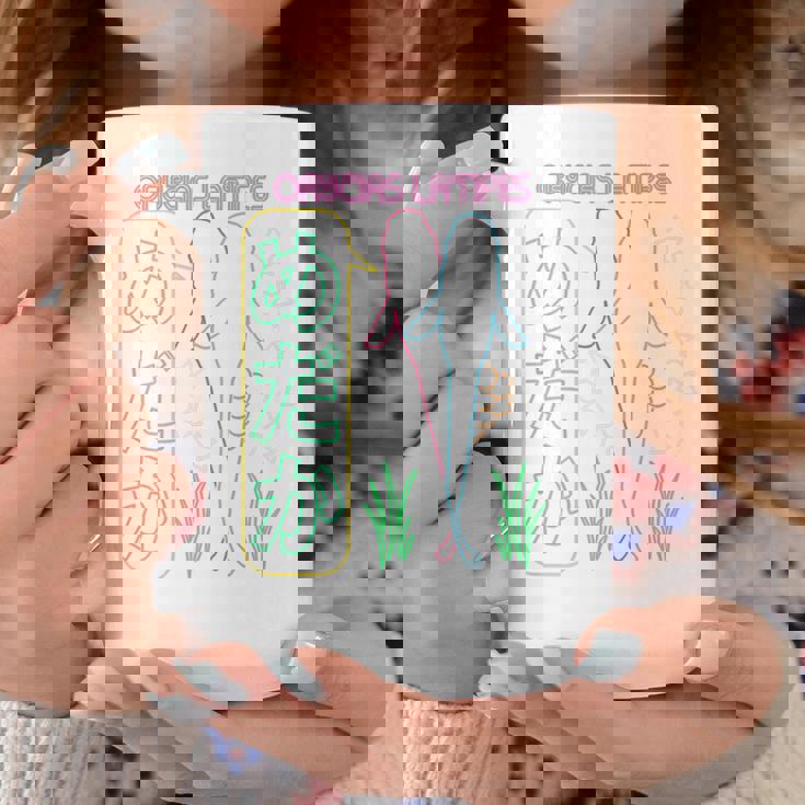 メダカ飼育者向け「めだかネオンデザイン」-バックプリント- コーヒーマグ 面白い贈り物