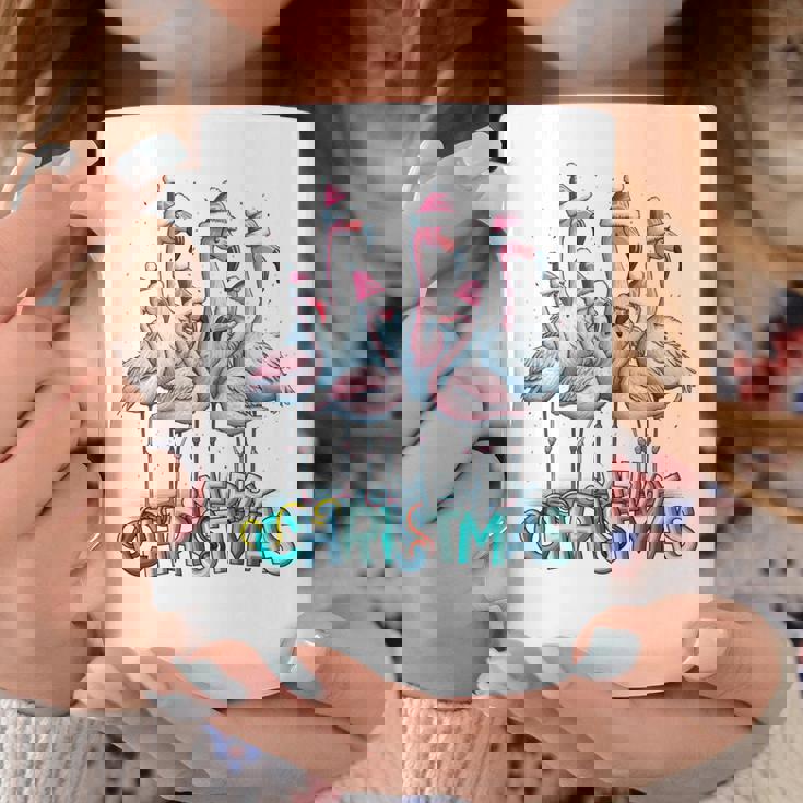 メリークリスマス フラミンゴスクワッド トロピカルスタイル 長袖tシャツ コーヒーマグ 面白い贈り物