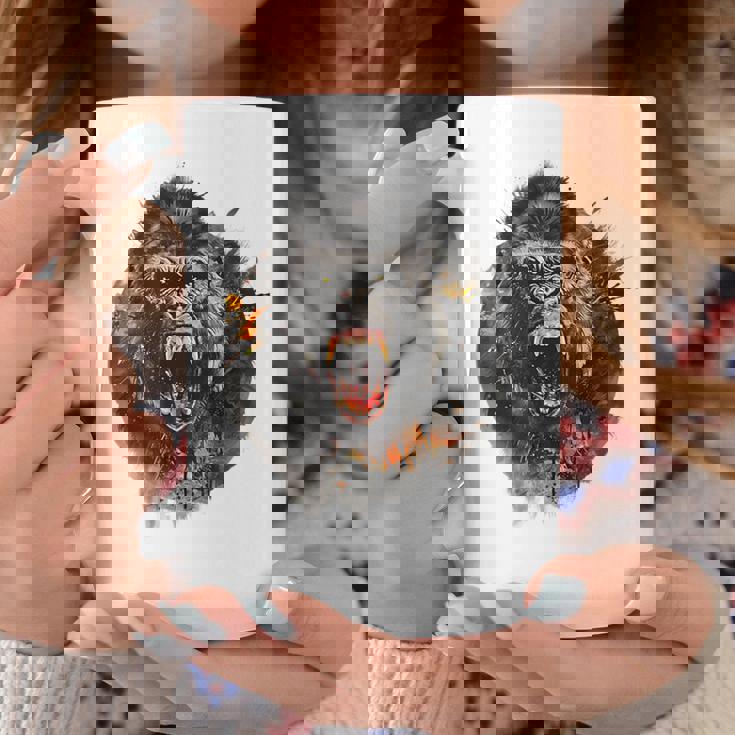 モンキー ゴリラ シルバーバック アニマル スプラッシュ グラフィティ アート コーヒーマグ 面白い贈り物