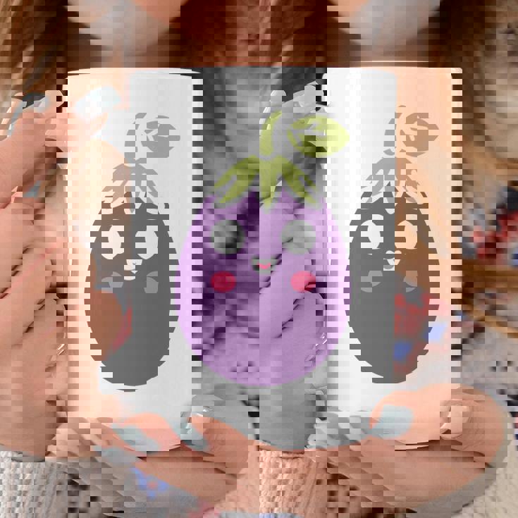 ユーモアフードナスのシンプルなナス 長袖tシャツ コーヒーマグ 面白い贈り物