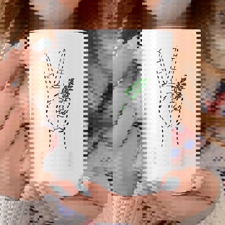 ヨルダン川西岸中東平和鳩オリーブの枝無料パレスチナ コーヒーマグ 面白い贈り物