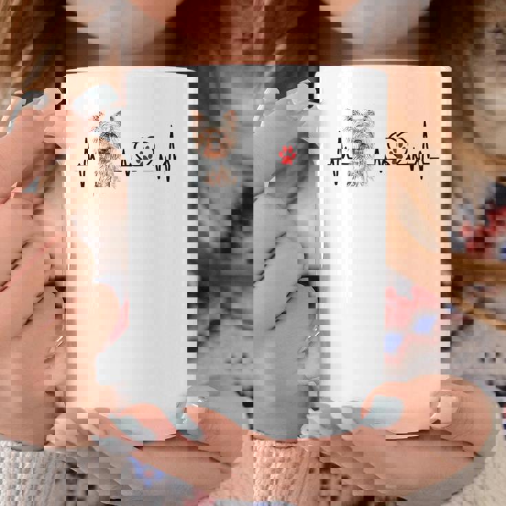 ヨークシャーテリア 心電図 ハートビート ハートライン 犬好き コーヒーマグ 面白い贈り物