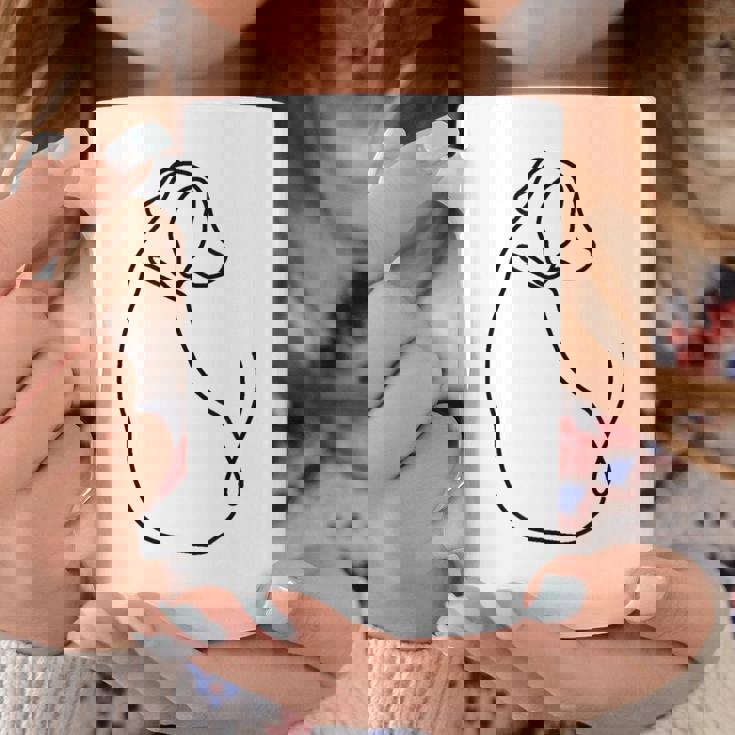 ラインタトゥー、ラインアートtシャツ、ミニマリストな犬のモチーフ コーヒーマグ 面白い贈り物