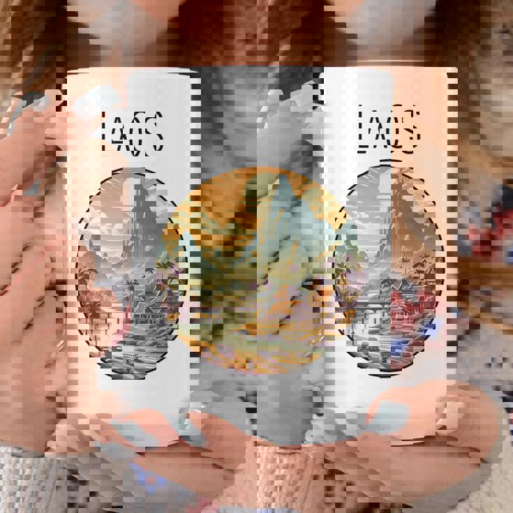 ラオスの風景 アールデコ コーヒーマグ 面白い贈り物