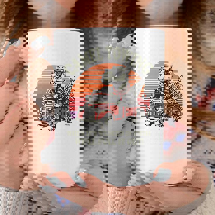 ラクダ牽引、しっかりと固定されている場合は引き出します。 長袖tシャツ コーヒーマグ 面白い贈り物