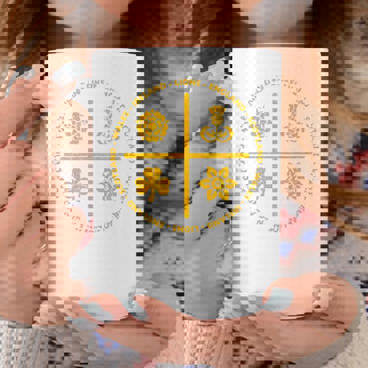 ラグビーライオンズ アイルランド イングランド ウェールズ スコットランド アイコン ゴールド コーヒーマグ 面白い贈り物