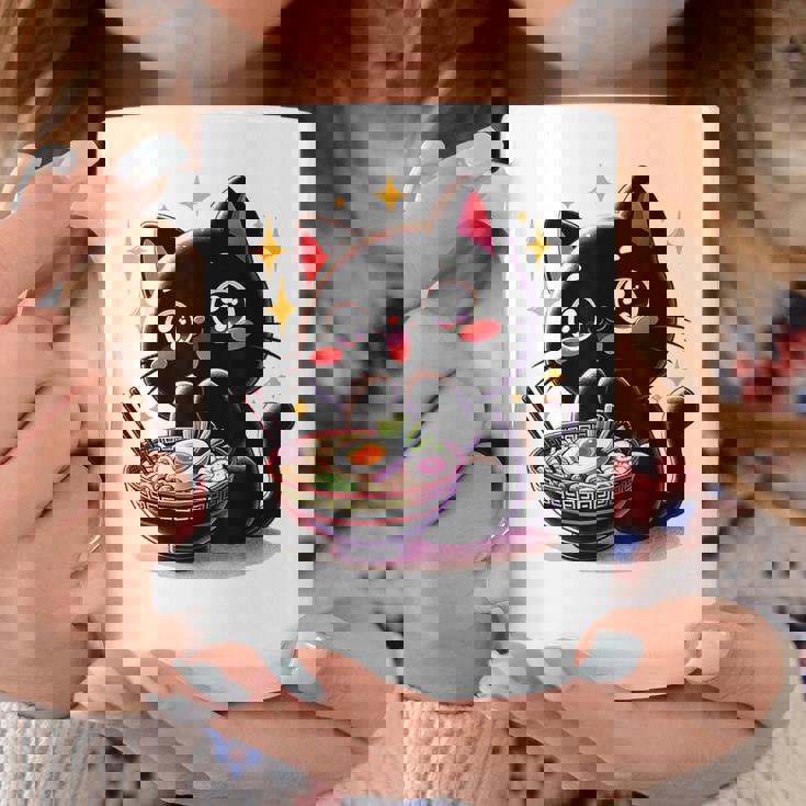 ラーメン猫かわいいアニメ猫ラーメン愛好家甘い コーヒーマグ 面白い贈り物