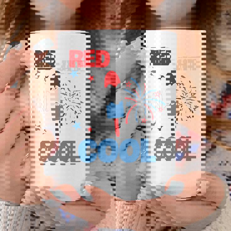 レッド ホワイト クールなアメリカ国旗 アイスキャンディー 面白い 7月4日 長袖tシャツ コーヒーマグ 面白い贈り物