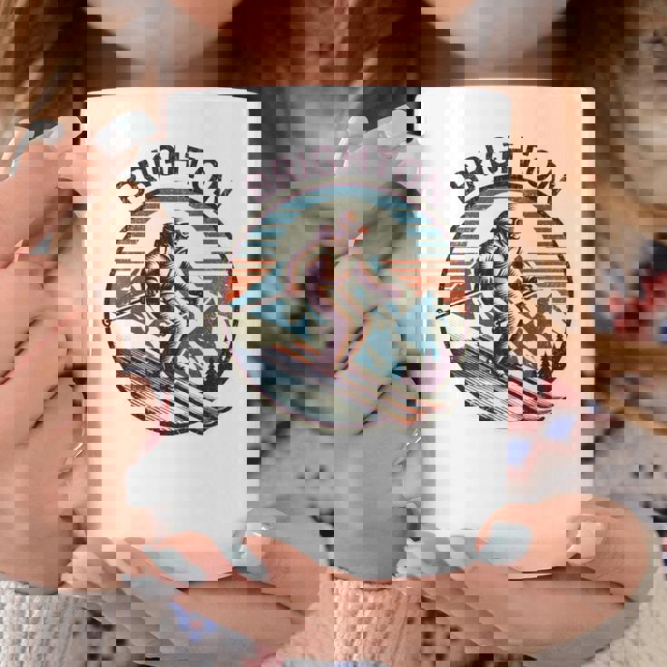 レトロ ヴィンテージ ブライトン ユタ スキー リゾート ウィンタースキー 長袖tシャツ コーヒーマグ 面白い贈り物