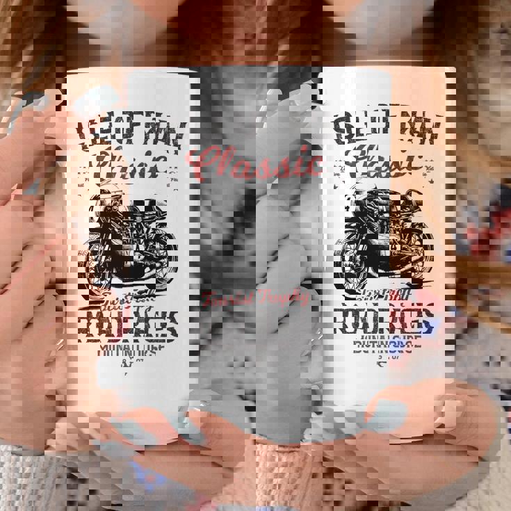 レトロマン島ttレースヴィンテージバイクレース 長袖tシャツ コーヒーマグ 面白い贈り物