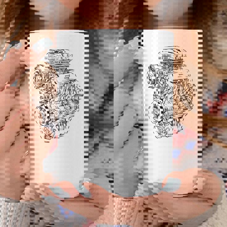 ヴィンテージエンジンブロック – メンズカー&メカニックガレージグラフィック コーヒーマグ 面白い贈り物