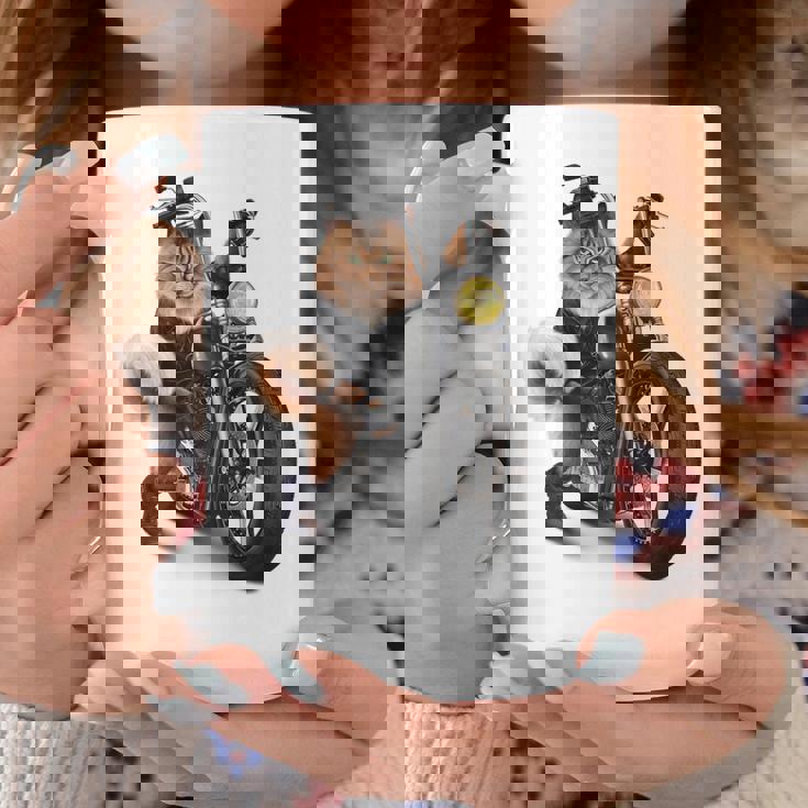 三毛猫 オレンジ猫 ねこ バイク バイカー コーヒーマグ 面白い贈り物