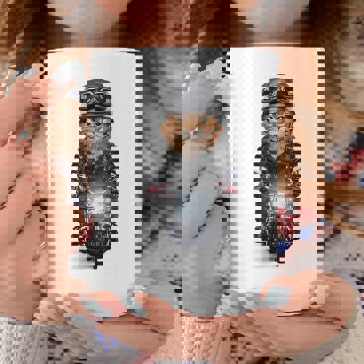 三毛猫 オレンジ猫 ねこ バイク ヘルメット コーヒーマグ 面白い贈り物