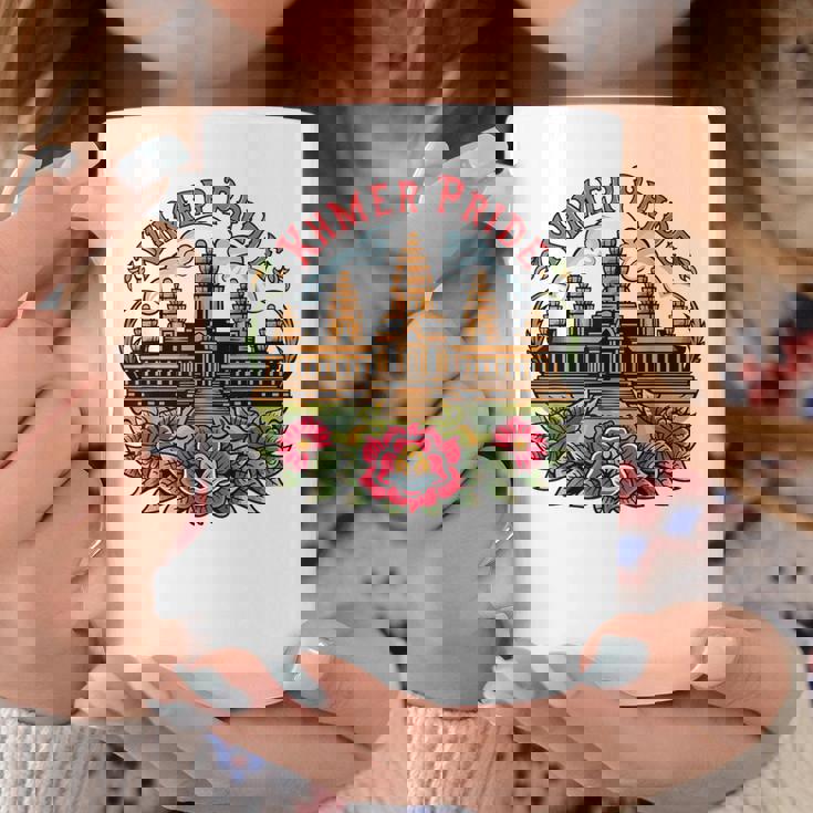 伝統的なカンボジアのクメールタトゥーデザインアンコールワット コーヒーマグ 面白い贈り物