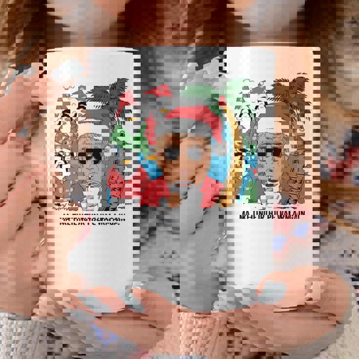 北極を再び暖かく 面白い トランプ ホットココアトロピック 長袖tシャツ コーヒーマグ 面白い贈り物