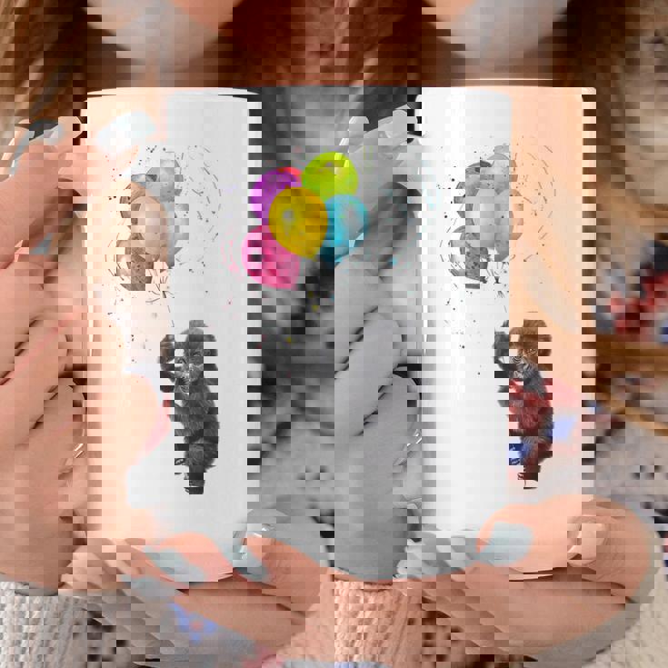 可愛い赤ちゃんのゴリラシルバーバックグラフィックバルーンアートワーク。 コーヒーマグ 面白い贈り物