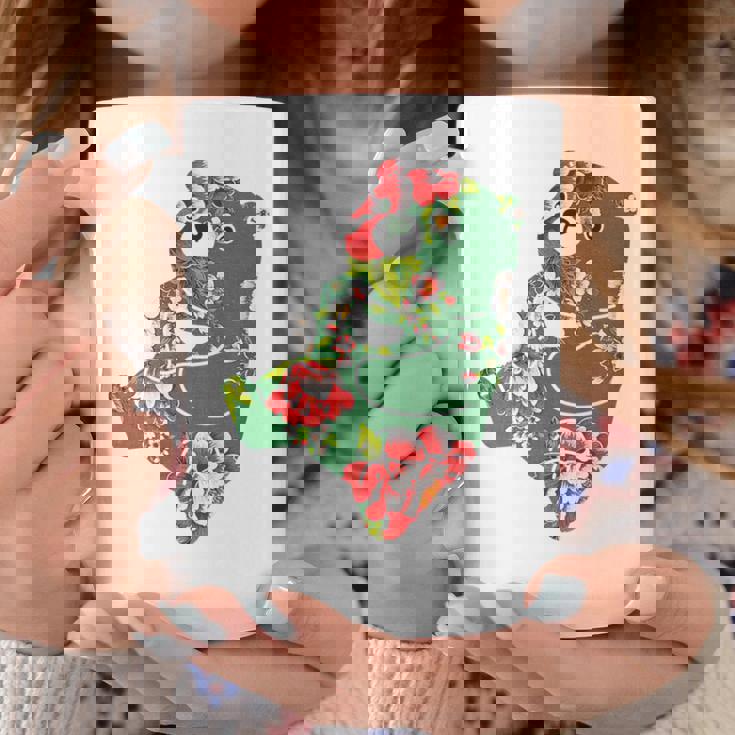 台湾花布柄 くまちゃん 熊 緑 みどり グリーン 客家花布 台湾花布 台湾雑貨 台湾 台湾風 かわいい お洒落 コーヒーマグ 面白い贈り物