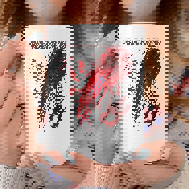 問題解決 血まみれのシャツ 血まみれのホラー コーヒーマグ 面白い贈り物