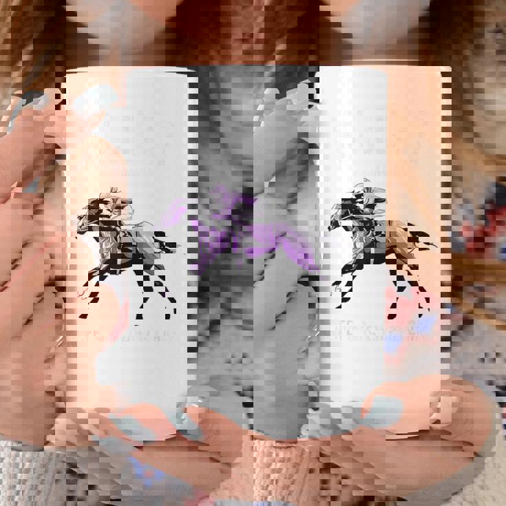 喜寿祝い 競馬好き うま 馬好き 父 母 男性 女性 77歳お祝い Life's Race Always Chase コーヒーマグ 面白い贈り物