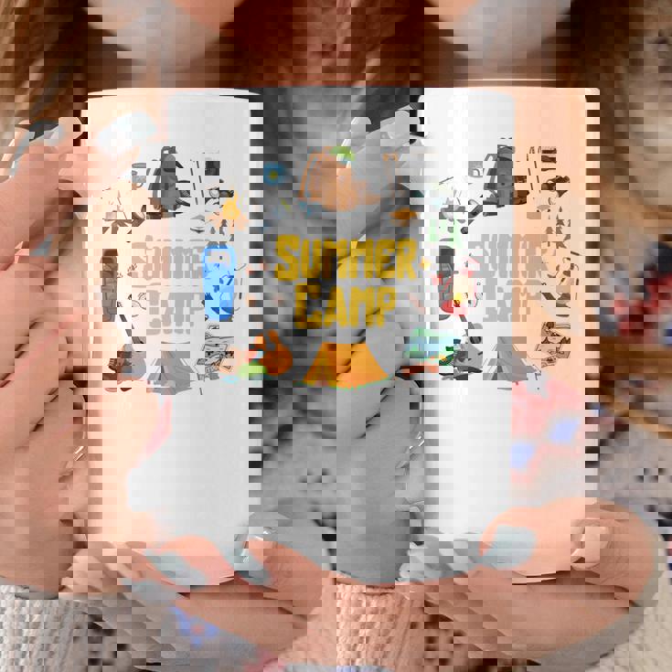 夏のキャンプ旅行 キャンパー キッズ 女の子 男の子 お揃い 長袖tシャツ コーヒーマグ 面白い贈り物