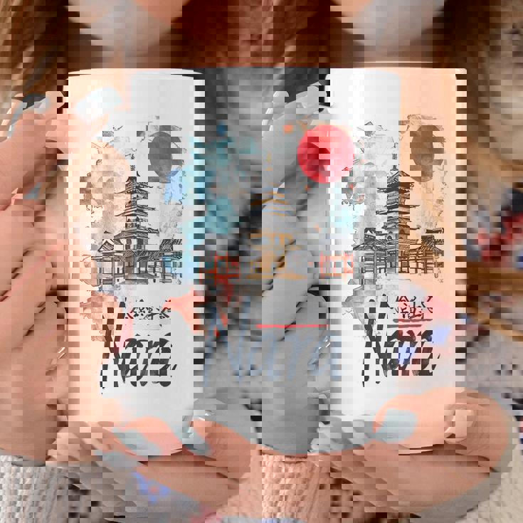 奈良 日本 市街地 旅行 お土産 和 水彩 行楽 コーヒーマグ 面白い贈り物