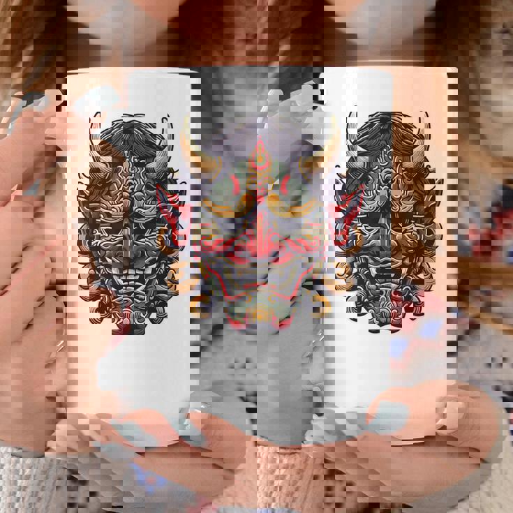 妖怪はにゃおにマスク 日本の悪魔 鬼鬼 鬼 鬼 おにマスク コーヒーマグ 面白い贈り物