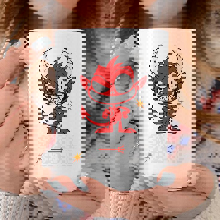 小さな悪魔 いたずらな小悪魔 長袖tシャツ コーヒーマグ 面白い贈り物