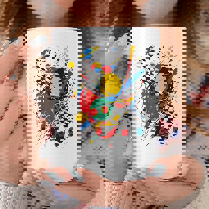 幾何学 抽象 カラフル アート グラフィック 幾何学模様 コーヒーマグ 面白い贈り物