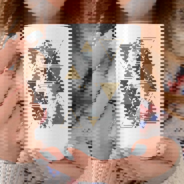 幾何学図形 抽象 モダンアート ヴィンテージ 三角形 コーヒーマグ 面白い贈り物