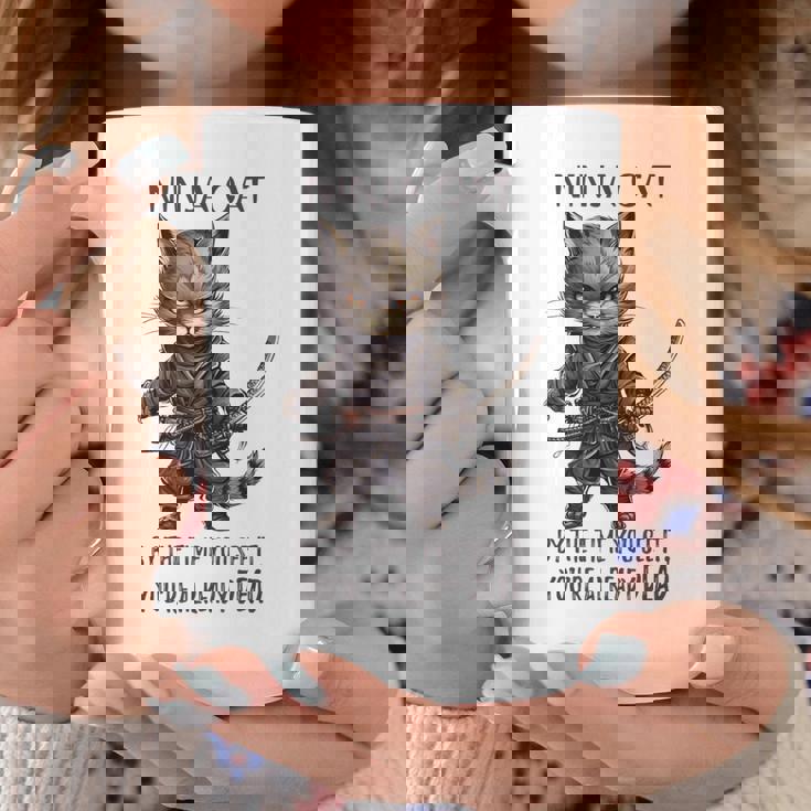 忍者猫、日本のサムライ カワイイ猫タトゥー 面白い コーヒーマグ 面白い贈り物