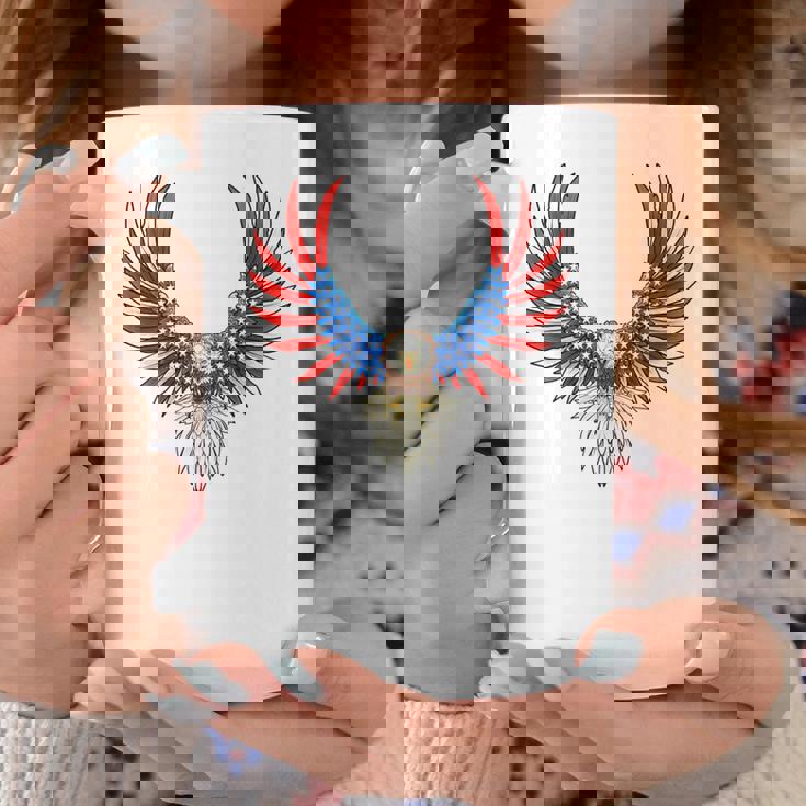 愛国的なアメリカ国旗イーグル 7月4日 バックプリント アメリカン コーヒーマグ 面白い贈り物